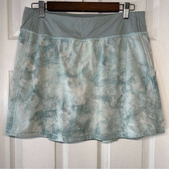 Lululemon Pace Rival Mid-Rise Skirt Length Extra Long White Sheer Silver Blue 8 - Picture 1 of 10